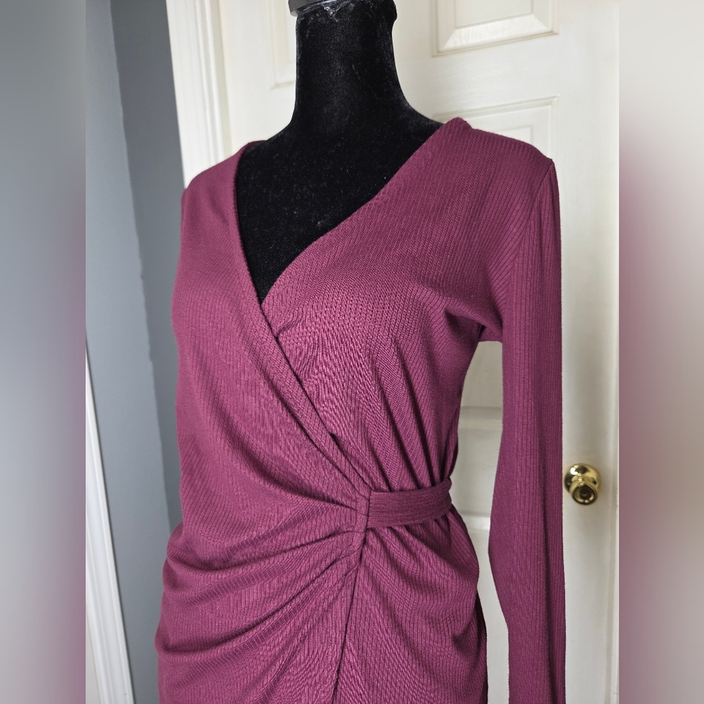 Ann Taylor Burgundy Wrap Top, Womens Xsmall Petite